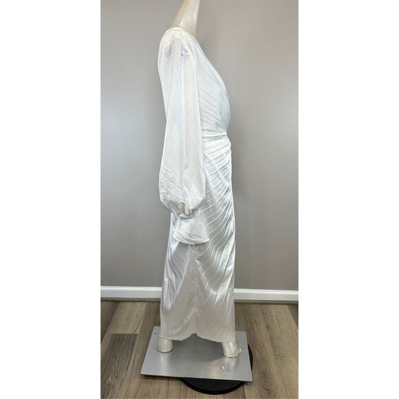 ACLER Cresta Satin Wrap Midi Dress Size 4 $520 - Picture 8 of 11